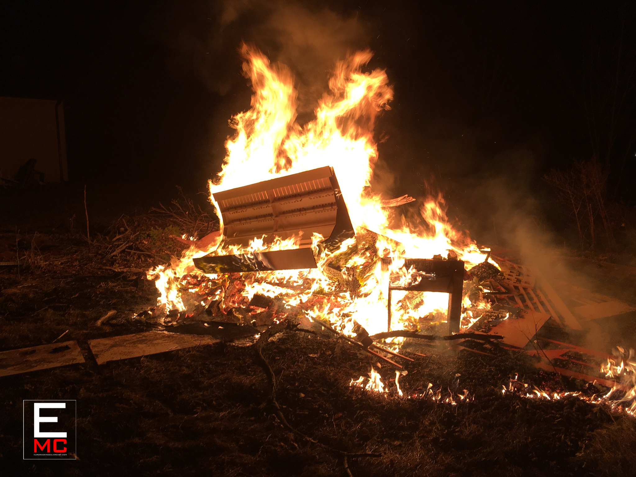 eurorack case fire burning